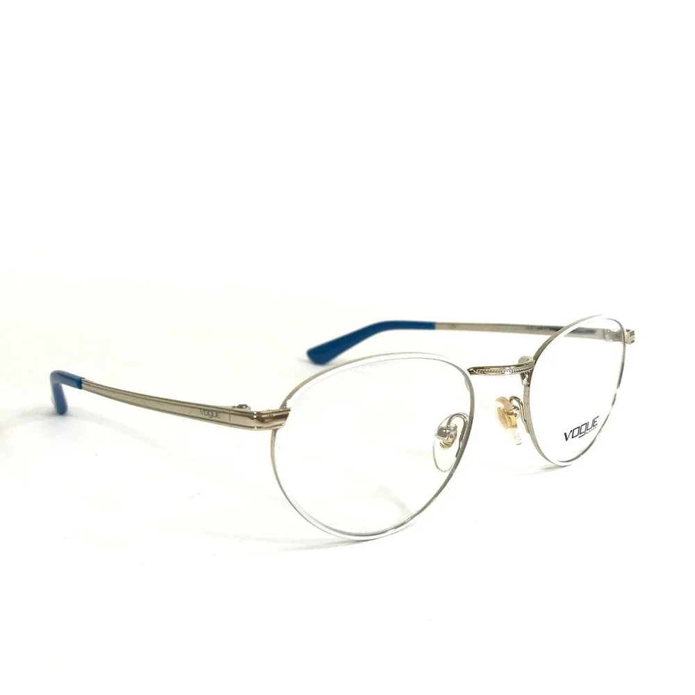 Vogue Eyeglasses Frames VO4084 848 White Gold Round Full Rim 50-20-135